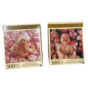 Anne Geddes 300 Piece Poster Puzzle Lot 2 Sealed TCG Pink Flowers Roses